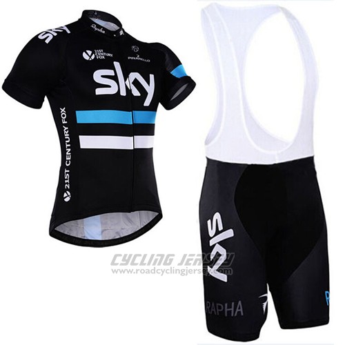 2016 Cycling Jersey Sky Black Short Sleeve and Bib Short